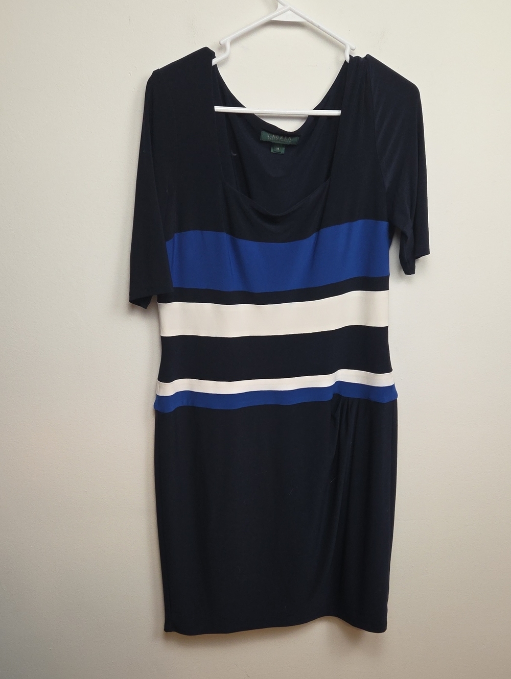 Lauren Ralph Lauren Classy Career Color Block Stripe Shift Dress Business Casual